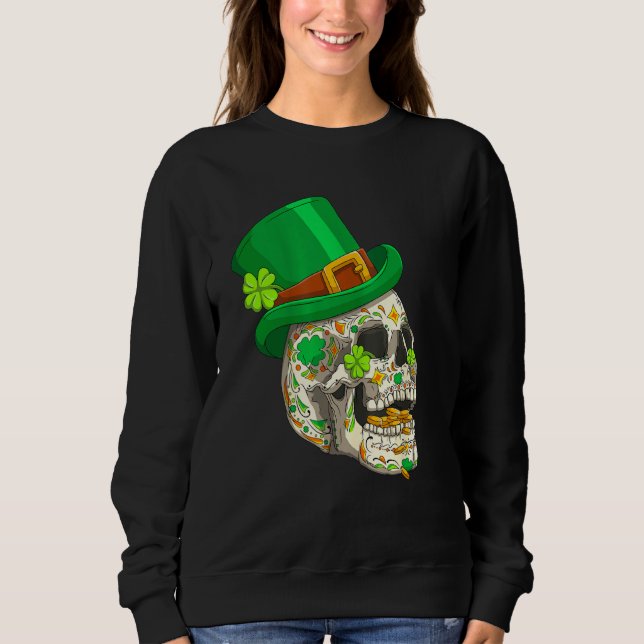 Sweatshirt Crâne St Patricks Day Irlandais Saint Patricks Day (Devant)