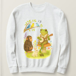 Sweatshirt Crapaud grenouille jouant du banjo   Animal Bluegr