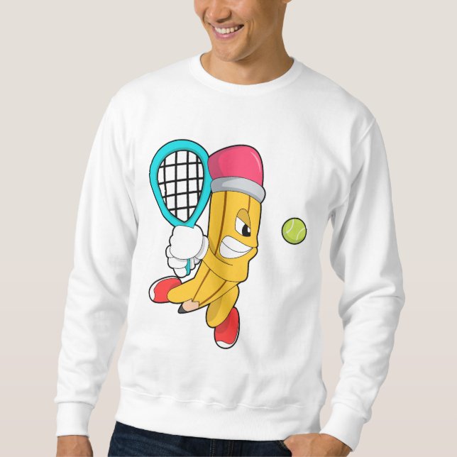 Sweatshirt Crayon au tennis avec raquette de tennis (Devant)