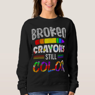 Sweatshirt Crayons cassés couleur fixe