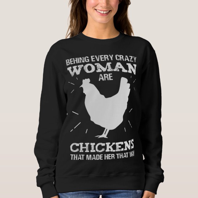 Sweatshirt Crazy chicken for farmers and farmers chicken (Devant)