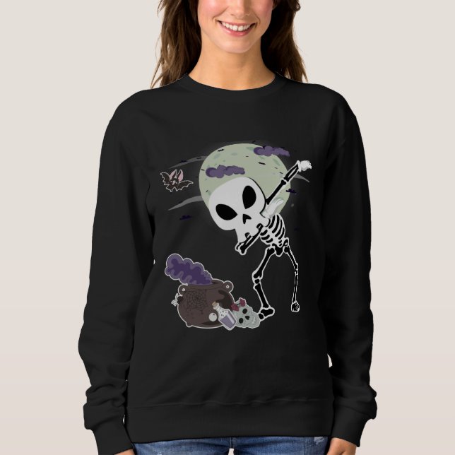 Sweatshirt Crazy Halloween Alien Skull Dab Kids Skeleton Dabb (Devant)