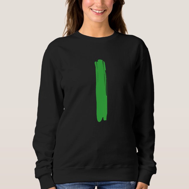 Sweatshirt Creative Bold Green Letter I - Design Alphabet - M (Devant)
