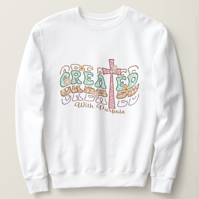Sweatshirt Créé avec but Jésus (Design devant)
