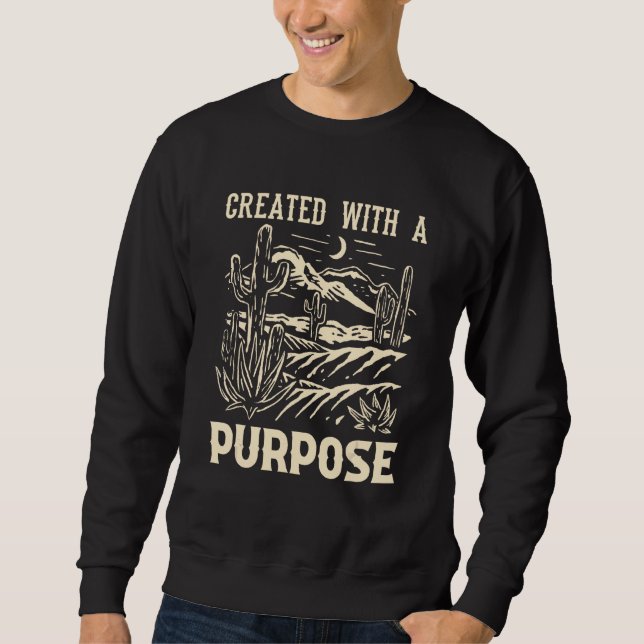 Sweatshirt Créé avec un objectif Cactus Désert Boho Western  (Devant)