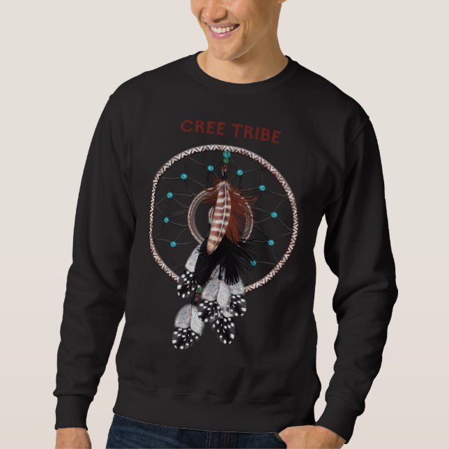 Sweatshirt Cree Native American Indian Retro Dreamcatcher Fea (Devant)