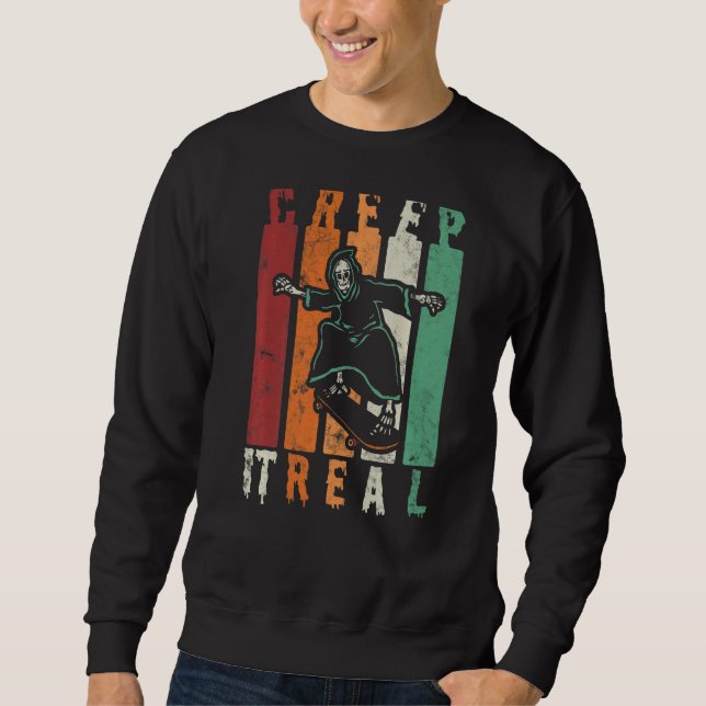 Sweatshirt Creep It Real Éffrayant Halloween Skeleton Skeleto (Devant)
