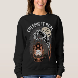 Sweatshirt Creepin It Real Gothique Halloween Lanterne