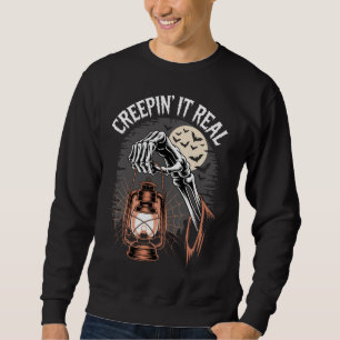 Sweatshirt Creepin It Real Gothique Halloween Lanterne