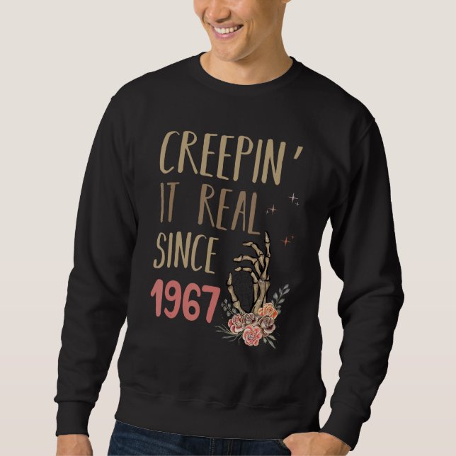 Sweatshirt Creepin It Real Since 1967 Spooky Halloween Retro  (Devant)