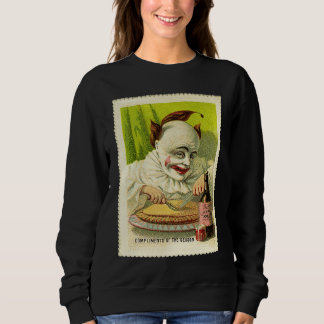 Sweatshirt Creepy Evil Victorian Clown Christmas Greeting