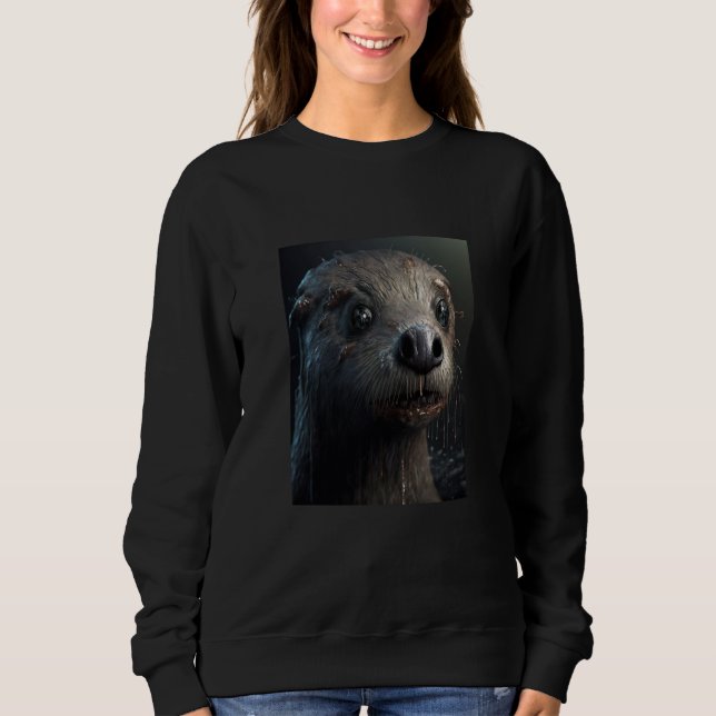 Sweatshirt Creepy Otter Creature Spooky Zombie Otter  2 (Devant)