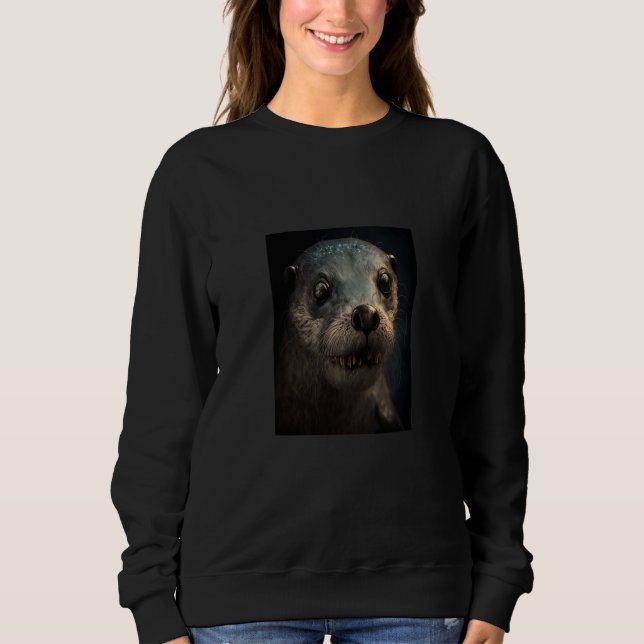 Sweatshirt Creepy Otter Creature Spooky Zombie Otter  3 (Devant)