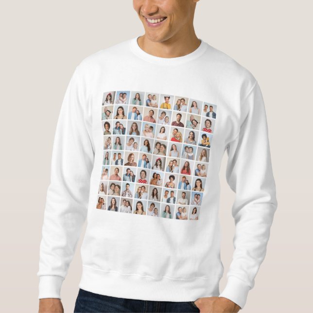 Sweatshirt Créez votre propre collage de 64 photos (Devant)