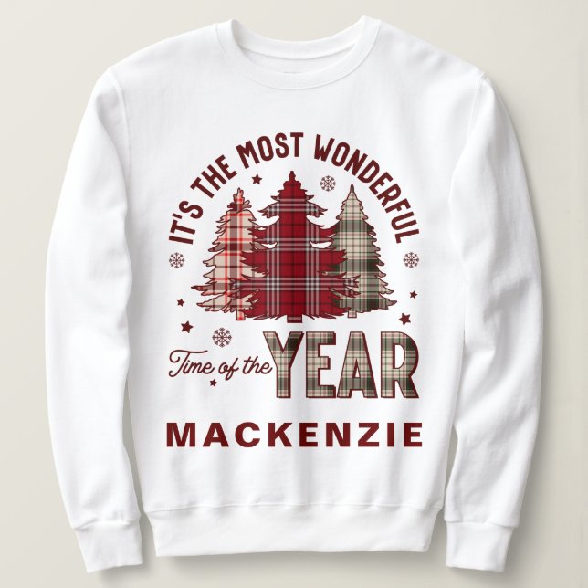 Sweatshirt Créez votre propre nom personnalisé Christmas Cute (Design devant)