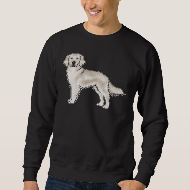 Sweatshirt Crème anglaise Golden Retriever Dessin de chien (Devant)