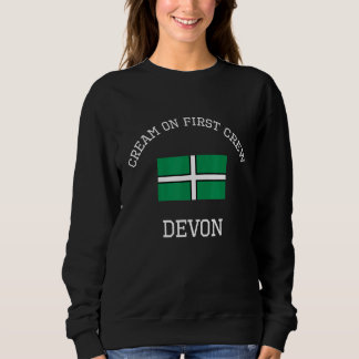 Sweatshirt Crème Devon Sur Le Drapeau Scone Devon De La Premi