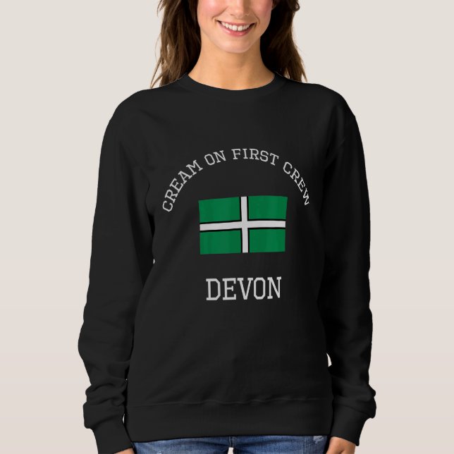 Sweatshirt Crème Devon Sur Le Drapeau Scone Devon De La Premi (Devant)