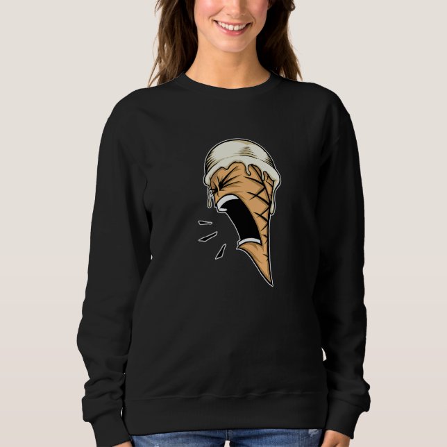 Sweatshirt Crème Glacée   Crème Glacée Hurle Vanille Design R (Devant)