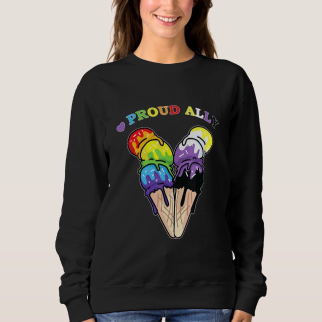 Sweatshirt Crème glacée douce Fier Ally Crème glacée non bina (Devant)