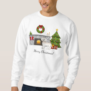 Sweatshirt Crème Mini Goldendoodle - Salle de Noël Festive