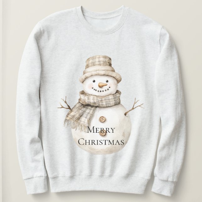 Sweatshirt Crème Noir renne Plaid Bow (Design devant)