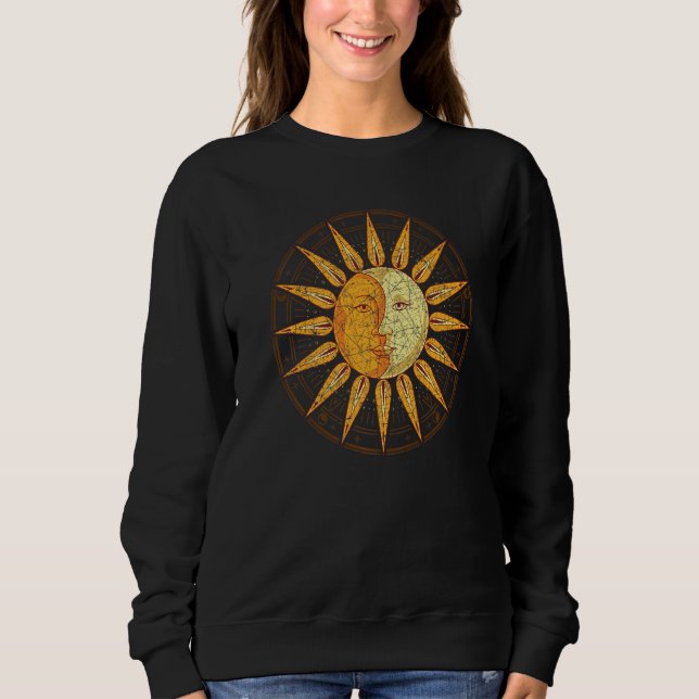 Sweatshirt Crescent Moon Celestial Body Boho Sun Moon Astrolo (Devant)