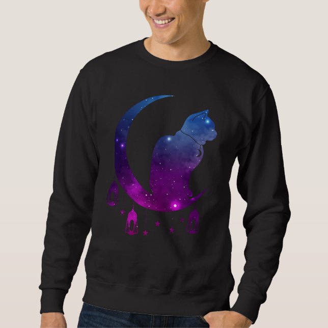 Sweatshirt Crescent Moon Chat Mystique Pastel Goth Spirituel (Devant)