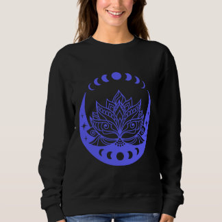 Sweatshirt Crescent Moon Et Lotus Fleur