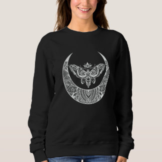 Sweatshirt Crescent Moon Moth Vintage Goth Horror Antisocial 