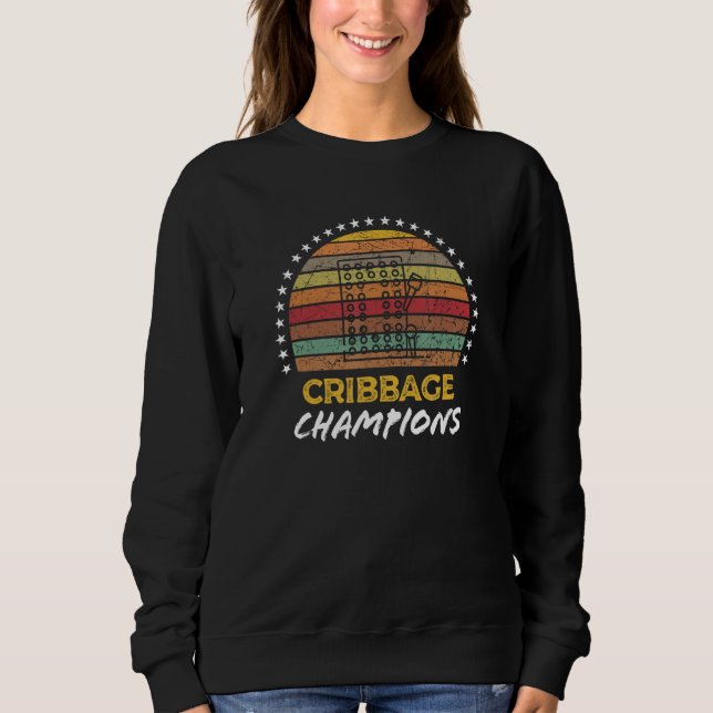 Sweatshirt Cribbage Champions Winners Board Game Team Partner (Devant)