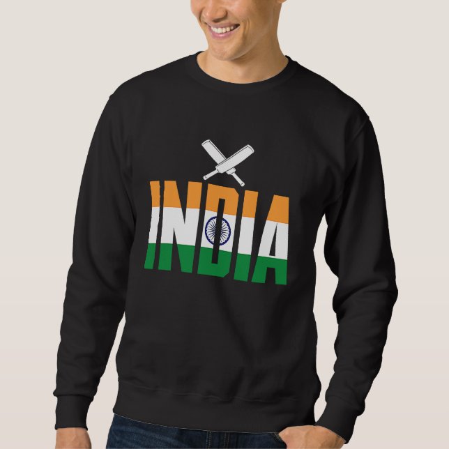 Sweatshirt Cricket Player Funny Cricket Sport India (Devant)