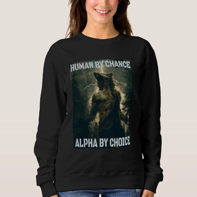 Sweatshirt Cringe Alpha Wolf Cringy Werewolf Mème Cring Drôle (Devant)