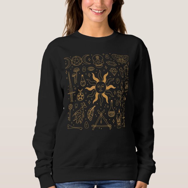 Sweatshirt Cristal de Lune Solaire Céleste Mystique (Devant)