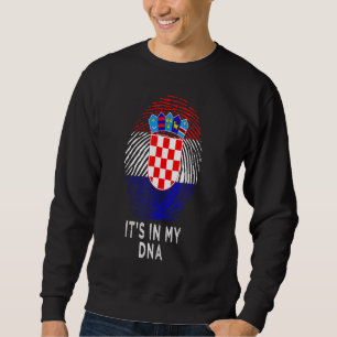 Sweatshirt Croate C'est dans mon Adn Empreinte Croatie Drapea