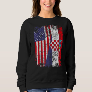 Sweatshirt Croate Racines Drapeau semi-américain Croatie