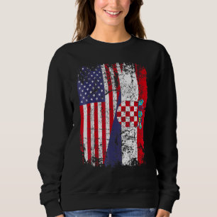 Sweatshirt Croate Racines Drapeau semi-américain Croatie
