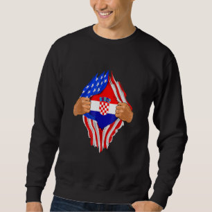 Sweatshirt Croate Sang en moi Croatie Drapeau