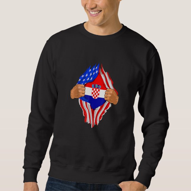 Sweatshirt Croate Sang en moi Croatie Drapeau (Devant)