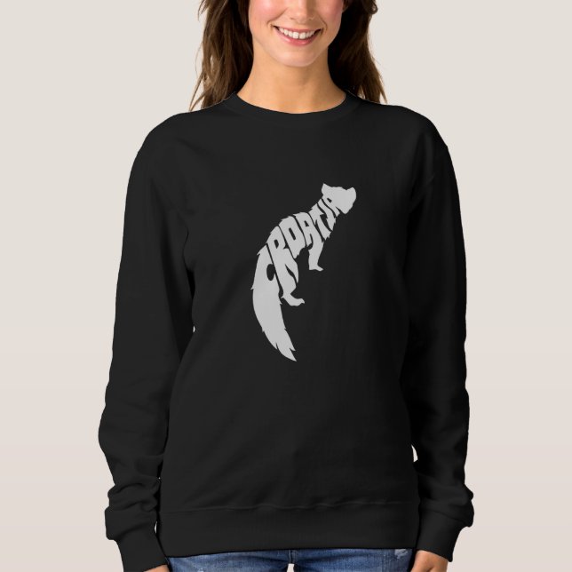 Sweatshirt Croatia Pine Marten Word  Animal (Devant)