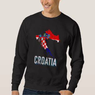 Sweatshirt Croatie Croate Drapeau Croate Carte Zagreb Dubrovn