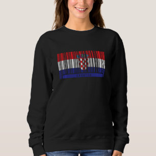 Sweatshirt Croatie Drapeau amusant patrimoine croate Code bar