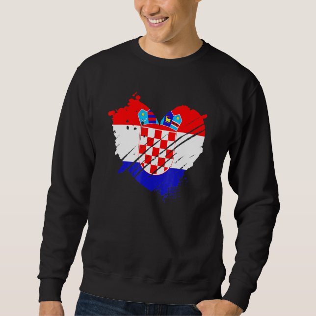 Sweatshirt Croatie Drapeau J'Aime Croatie C'Est Dans Mon Adn  (Devant)