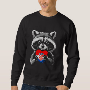 Sweatshirt Croatie Drapeau Lemur Coeur Croate Racines P croat