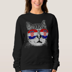 Sweatshirt Croatie Drapeau Pays Racines Cat Pride