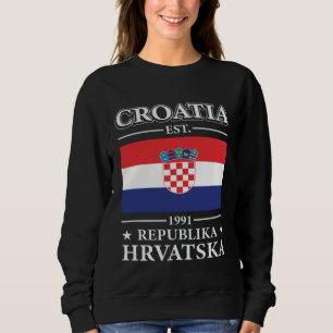 Sweatshirt Croatie Hrvatska Drapeau Patrimoine Croate Pays Pr