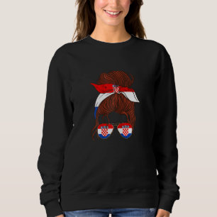 Sweatshirt Croatie Hrvatska Fille Lunettes de soleil Fierté c