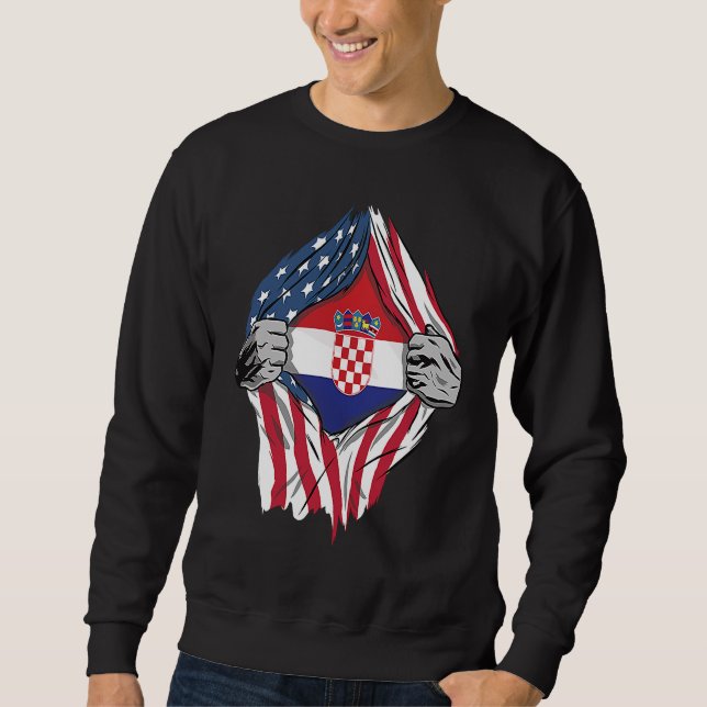 Sweatshirt Croatie Sang en moi Drapeau croate (Devant)