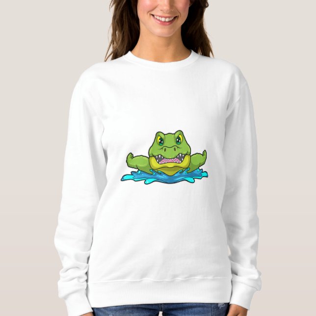 Sweatshirt Crocodile à nager dans l'eau (Devant)
