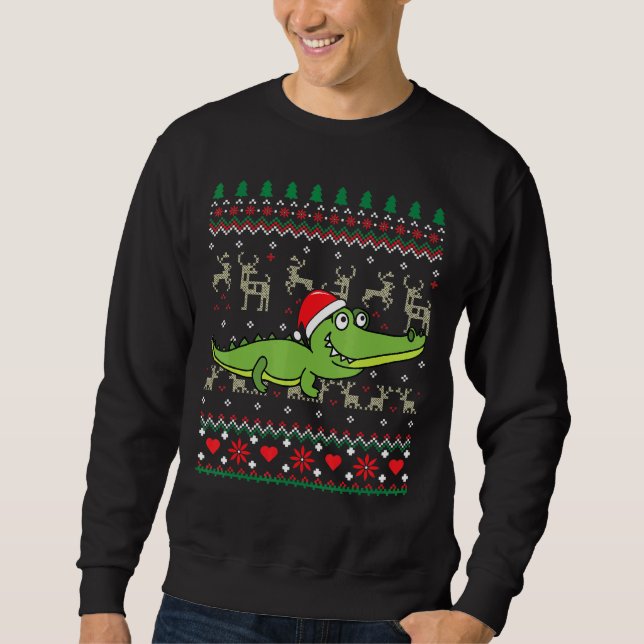 Sweatshirt Crocodile Alligator Noël Ornament laid (Devant)